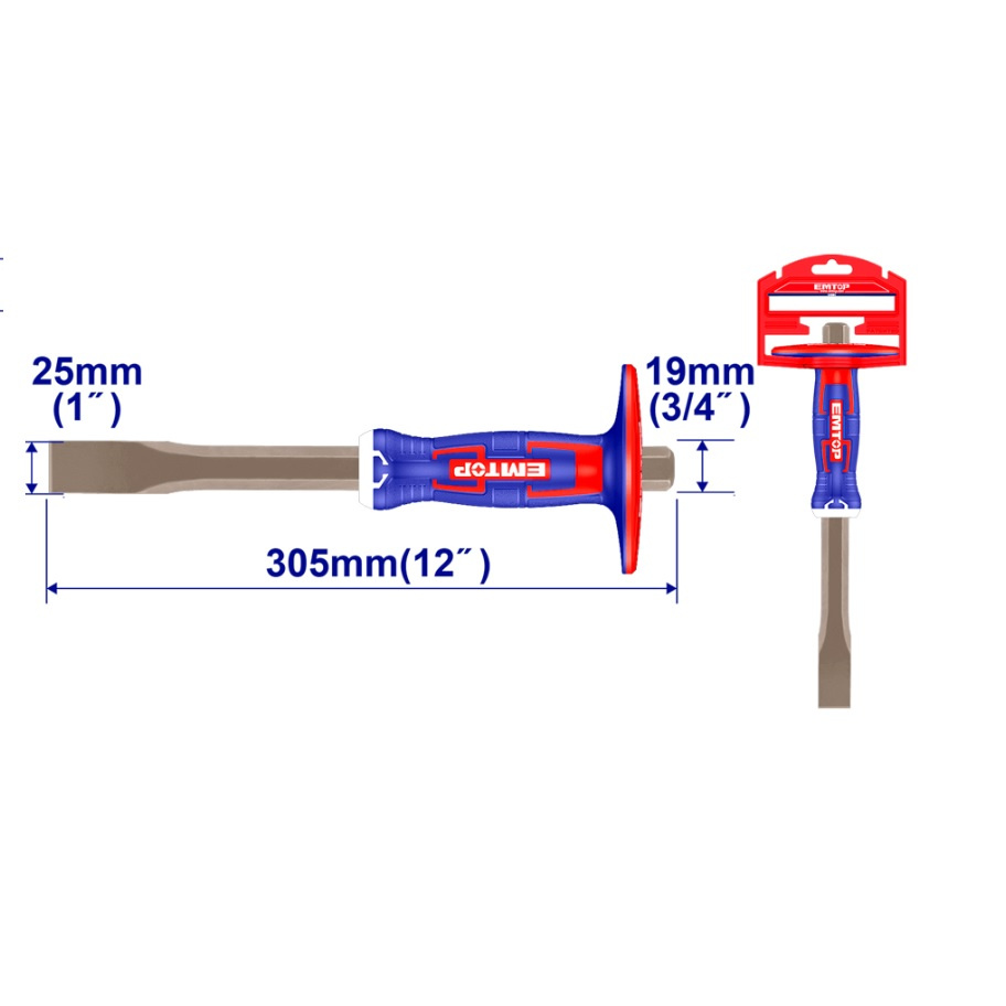 CINCEL PLANO 25MM - LARGO 305MM EMTOP
