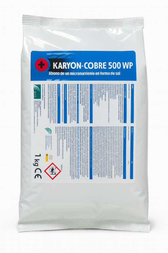 Karyon-Cobre 500 WP – Corrector de Cobre (Trihidroxicloruro de Dicobre) para Cultivos | Previene Deficiencias y Protege en Frío y Humedad – Formatos 1 kg y 5 kg