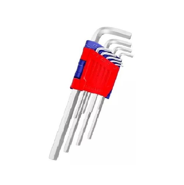 JUEGO LLAVES ALLEN HEX CR-V - 9 PCS (1.5 - 10 mm) EMTOP