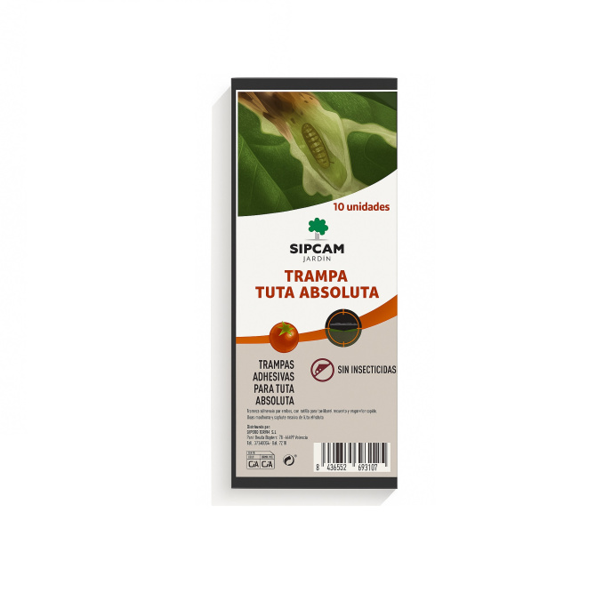 Trampa Adhesiva SIPCAM para Tuta Absoluta – Captura Masiva y Monitoreo sin Insecticidas – Pack 10 Uds con Rejilla y Enganche Rápido